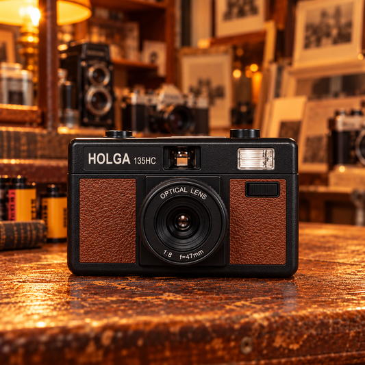 Holga 135HC Half-Frame 35mm Film Camera - Black and Brown