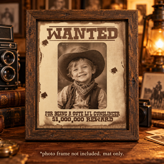 Li'l Gunslinger Wanted Poster Mat
